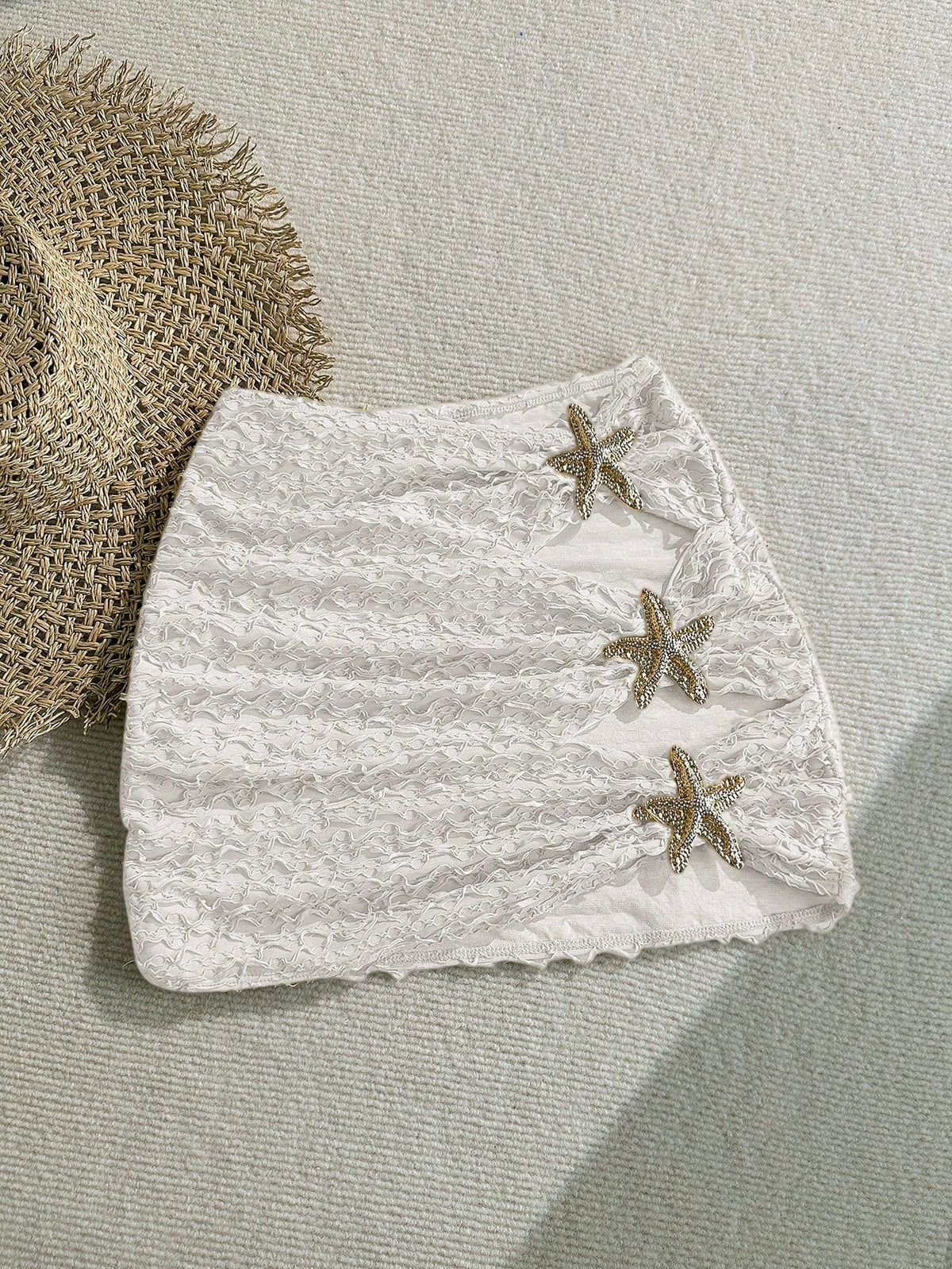 Soleia Women's Starfish Decor Bikini Bottom Swimwear Skirt For Summer Beach Sparkly