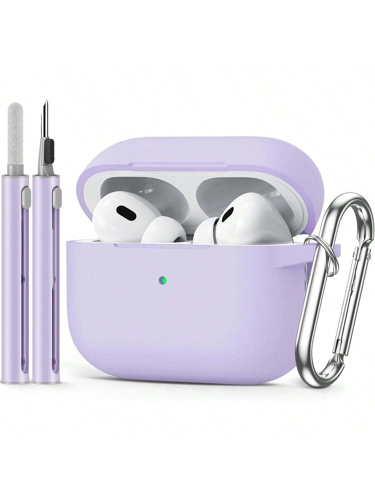Solid Color Material Silicone 1pc Solid Color Silicone Protective Case With Carabiner Strap & Cleaning Brush Easter Gift