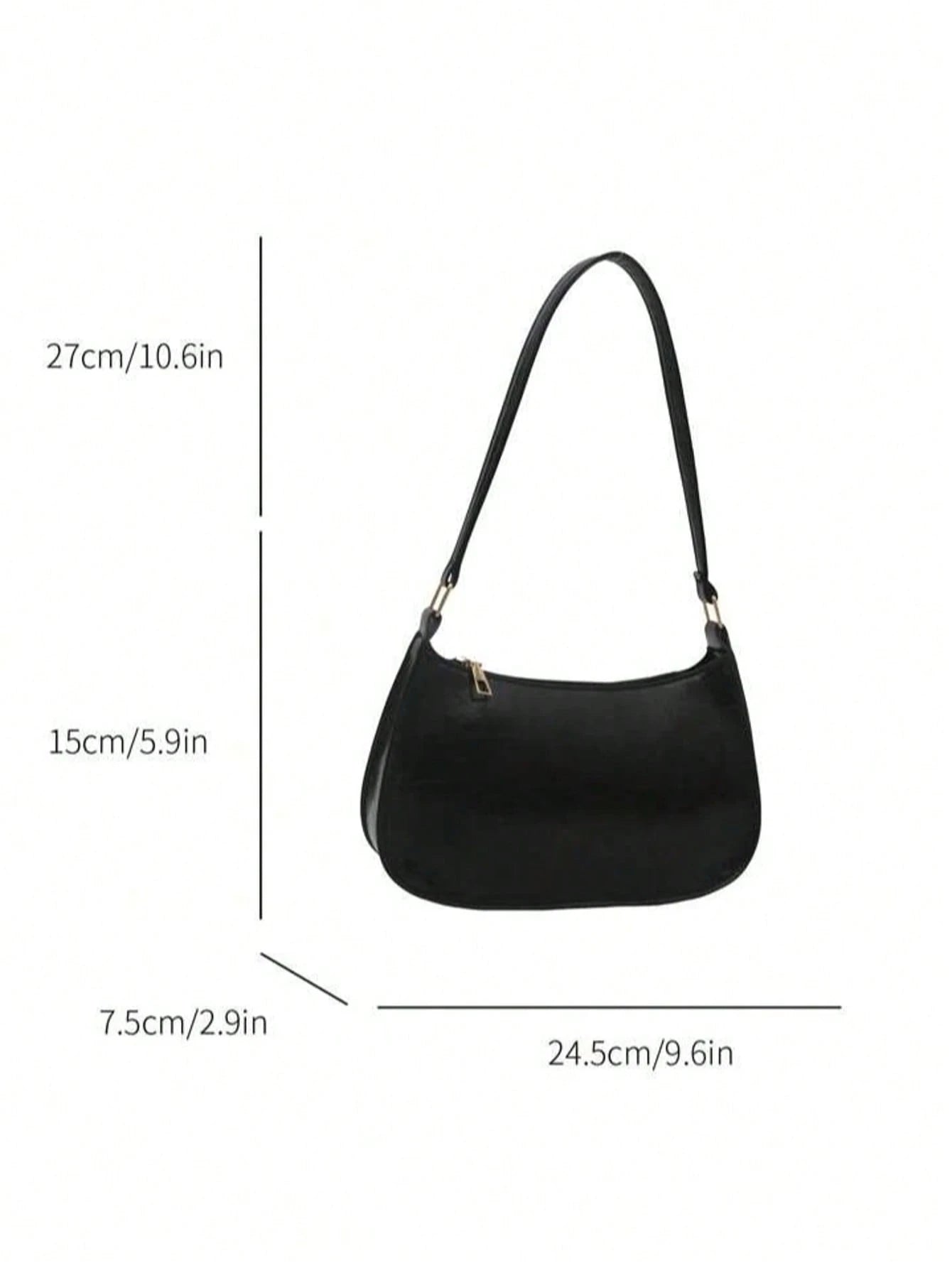 Solid Color Minimalist Zipper Shoulder Bag, Fashionable Crescent-Shaped Bag, Zipper Shoulder Bag Faux Leather Solid Color Wallet Burgundy Color Underwear Pouch Ideal New Year Gift Fashionable Burgundy