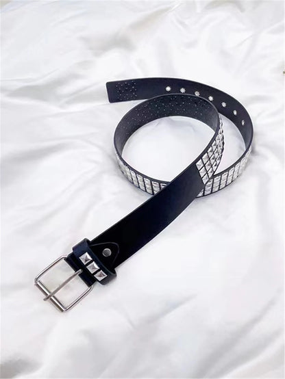 Street 1PC Stylish Punk Style Rivet Decor Versatile Jeans Belt Dress Belt Halloween Summer, School Fall, Autumn, Halloween