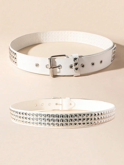 Street 1PC Stylish Punk Style Rivet Decor Versatile Jeans Belt Dress Belt Halloween Summer, School Fall, Autumn, Halloween