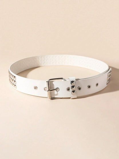 Street 1PC Stylish Punk Style Rivet Decor Versatile Jeans Belt Dress Belt Halloween Summer, School Fall, Autumn, Halloween