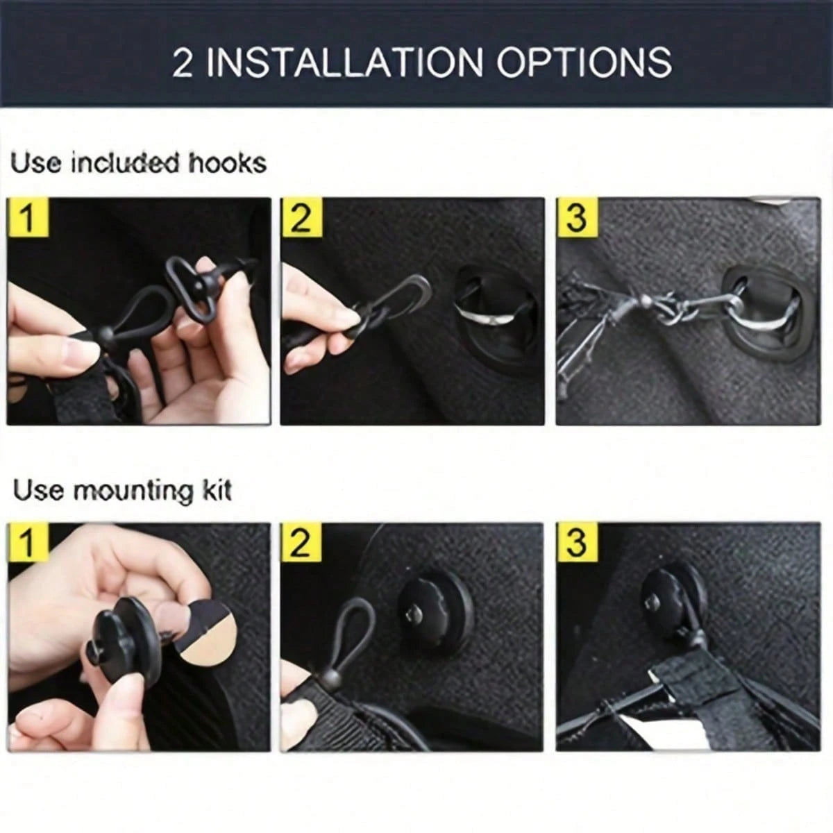 [Stretchable Net For Car Trunk] Stretchable Car Trunk Organizer Net With Hooks- Nylon Cargo Storage For Pickup Trucks, SUVs & Cars