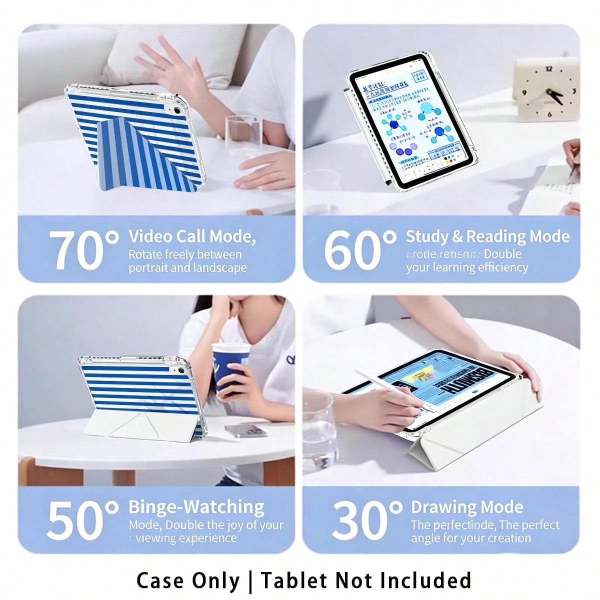 Striped And Other Pattern Painted Effect Honor Tablet Protective Case, Suitable For Honor 8/9/10/X8/X8A/X9/X8Pro/X9A/ MatePad Se 11 Inch/MatePad 11 Inch/11.5 Inch, MatePad Pro, Matepad 11.5 2025/, App