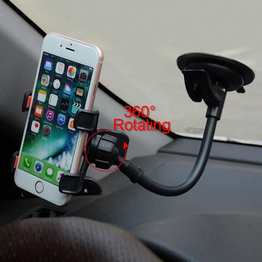Suction Cup Car Phone Holder For Windshield, Dashboard, Center Console, Multi-Angle Adjustable