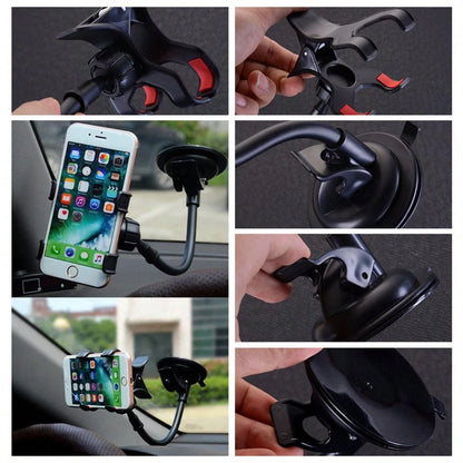 Suction Cup Car Phone Holder For Windshield, Dashboard, Center Console, Multi-Angle Adjustable