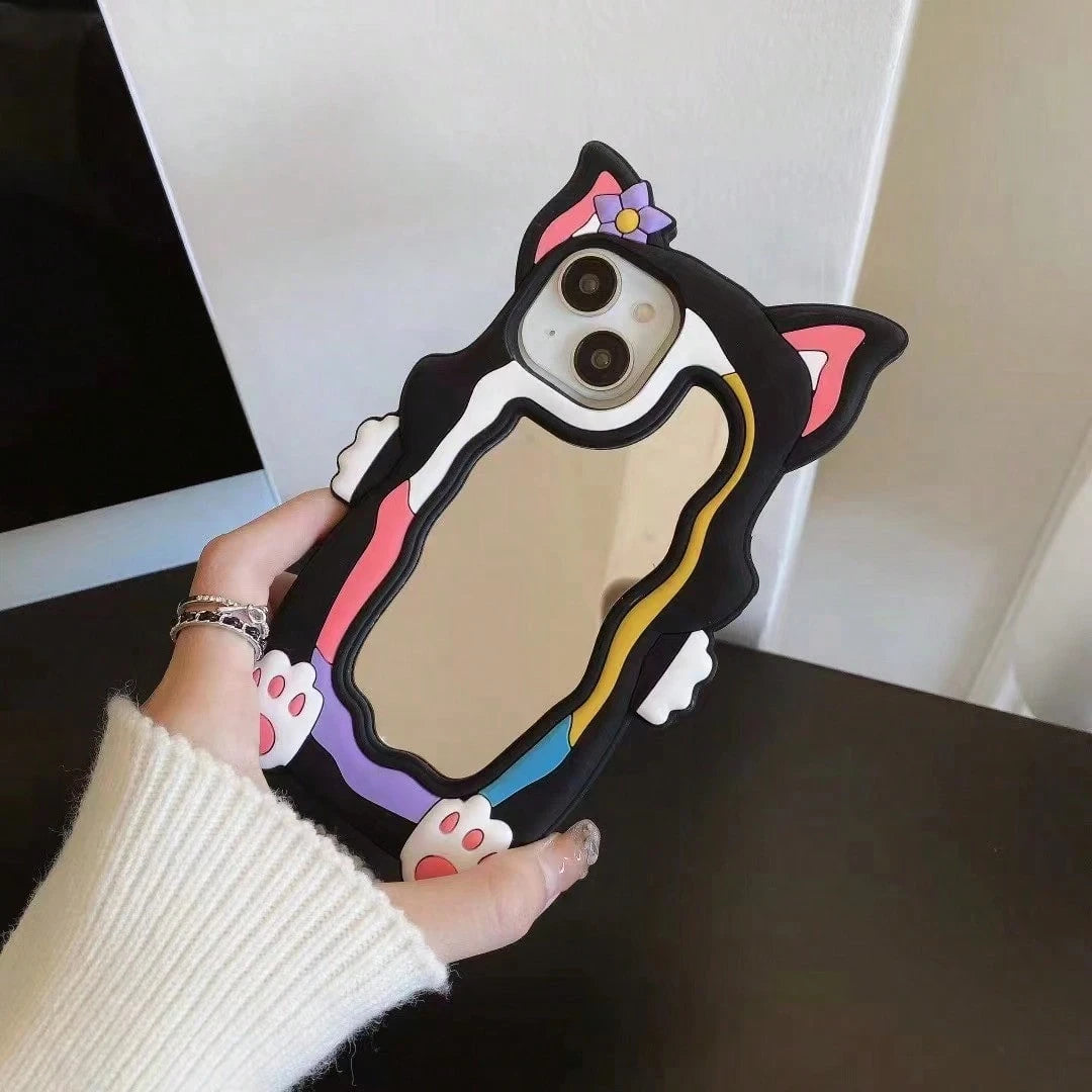 Suitable 12 Pro 3D Silicone Phone 13 Pro Cartoon Makeup Mirror Protective Cover