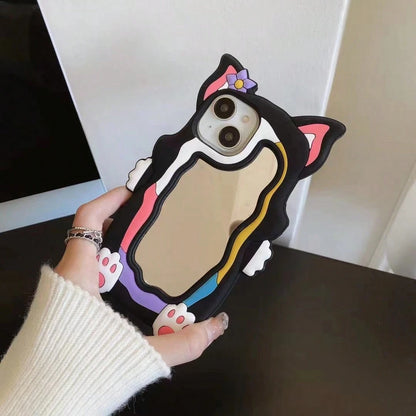 Suitable 12 Pro 3D Silicone Phone 13 Pro Cartoon Makeup Mirror Protective Cover