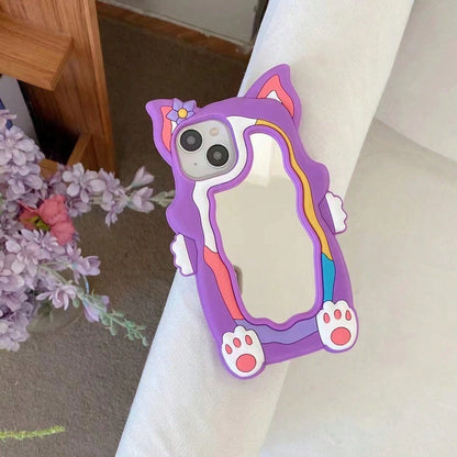 Suitable 12 Pro 3D Silicone Phone 13 Pro Cartoon Makeup Mirror Protective Cover