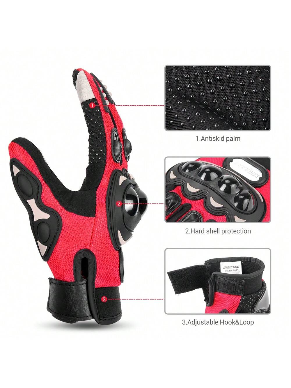 Summer Breathable Motorcycle Gloves, Full Finger Motorcycle Gloves, Touchscreen Riding Motorcycle Protective Anti-Fall Racing Motorcycle Waterproof Gloves, Motorcycle Accessories, Riding Gift