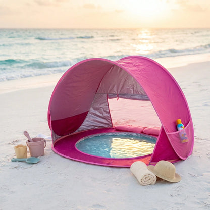 Summer Pop-Up Beach Tent For Toddlers Kids Boys Girls- Portable Pool Tent With UV Protection, Sun Shade, And Carry Bag, Back To School