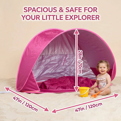 Summer Pop-Up Beach Tent For Toddlers Kids Boys Girls- Portable Pool Tent With UV Protection, Sun Shade, And Carry Bag, Back To School