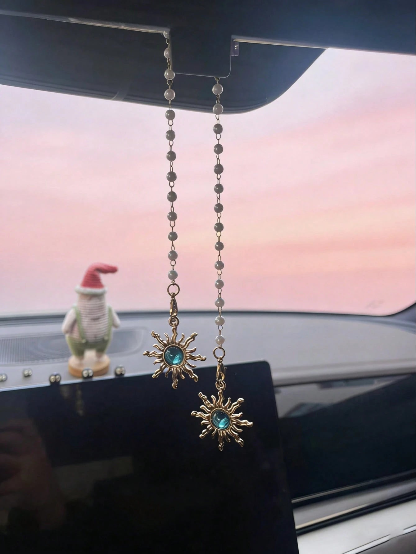Sun Car Interior Pendant Beautiful Sun Car Rearview Mirror Hanging Decoration Car Interior Pendant