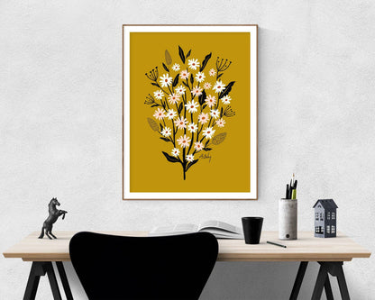 Sunshine Daisies - floral illustration prints