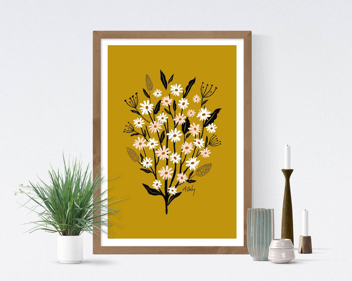 Sunshine Daisies - floral illustration prints