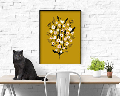 Sunshine Daisies - floral illustration prints
