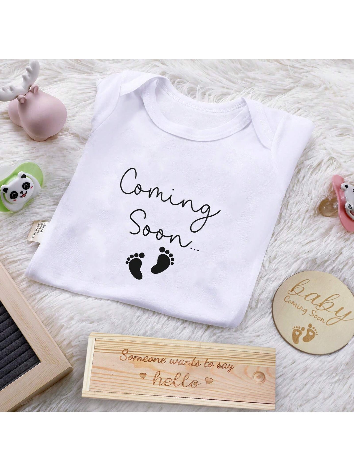 Surprise Pregnancy Announcements For Dad Pregnancy Test Keepsake Box Wooden Baby Announcement Baby Bodysuit Pregnancy Reveal Baby Gift Sets