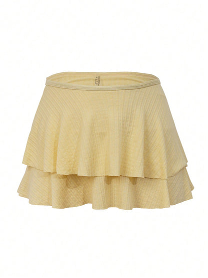 Sweetra Plus Size Women 2pcs Swimsuit Set, Summer Holiday Special Fabric Metallic Starfish Decor Halter One-Piece Swimsuit With Cover-Up & Skirt
