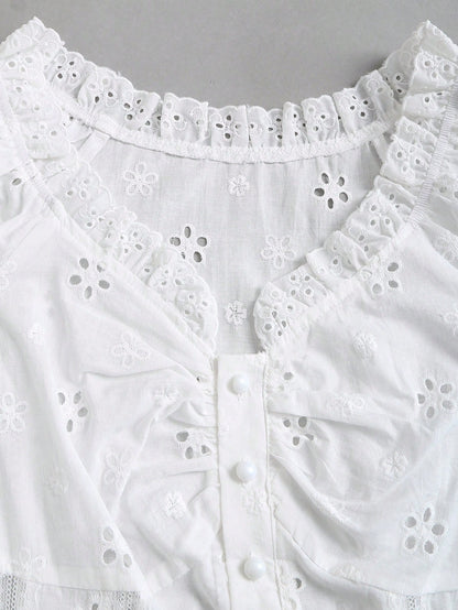 Sweetra Women's 2000s Style Elegant Going Out Tops, Sweet Fitted Ruffle Hem Design, Ladies Blouse