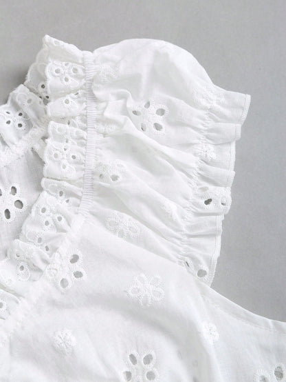 Sweetra Women's 2000s Style Elegant Going Out Tops, Sweet Fitted Ruffle Hem Design, Ladies Blouse