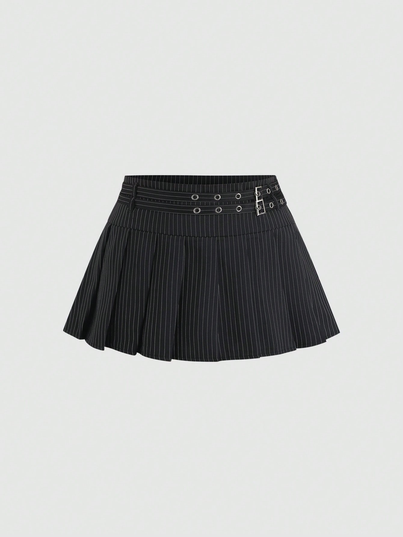 Sweetra Women's New Elegant Vintage Sexy Style Dual Waist Belt Pleated A-Line Super Skirt, Slimming