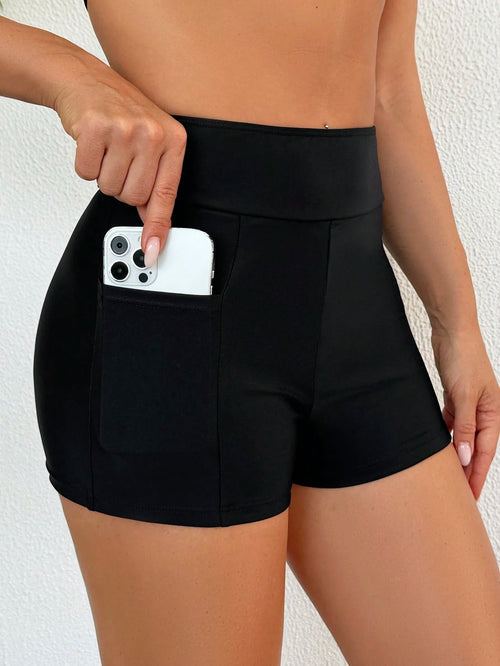 Swim Basics Women's Black Bikini Bottoms, Summer Beach Swimwear