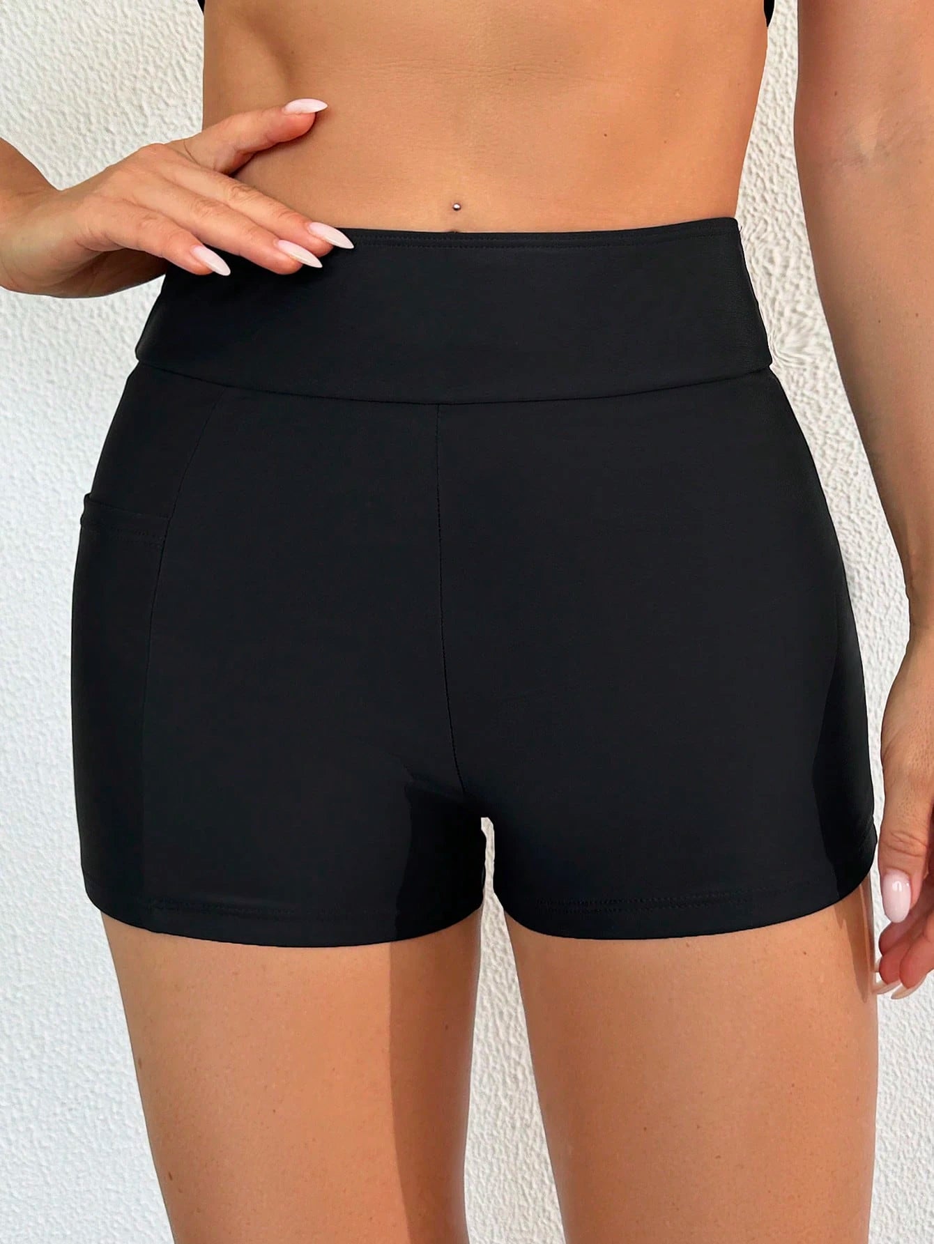 Swim Basics Women's Black Bikini Bottoms, Summer Beach Swimwear