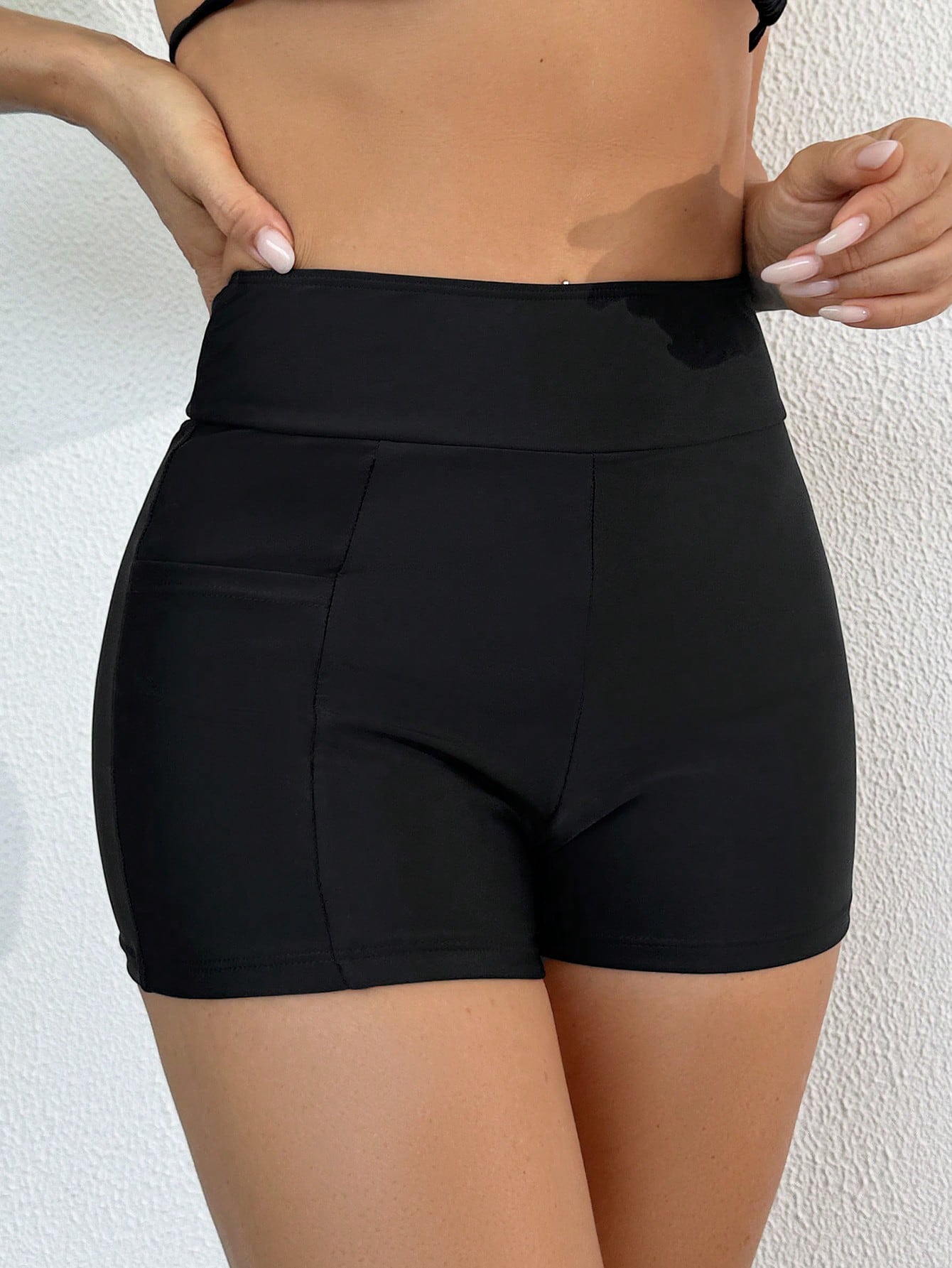 Swim Basics Women's Black Bikini Bottoms, Summer Beach Swimwear