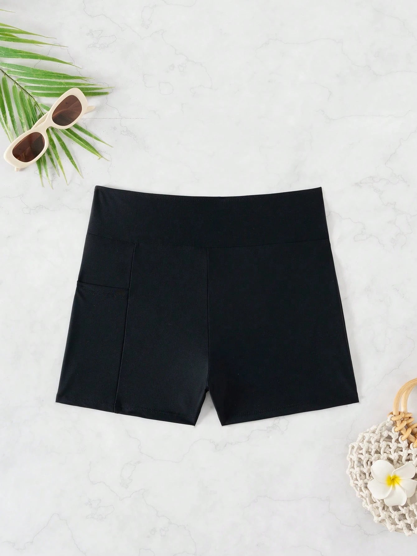 Swim Basics Women's Black Bikini Bottoms, Summer Beach Swimwear