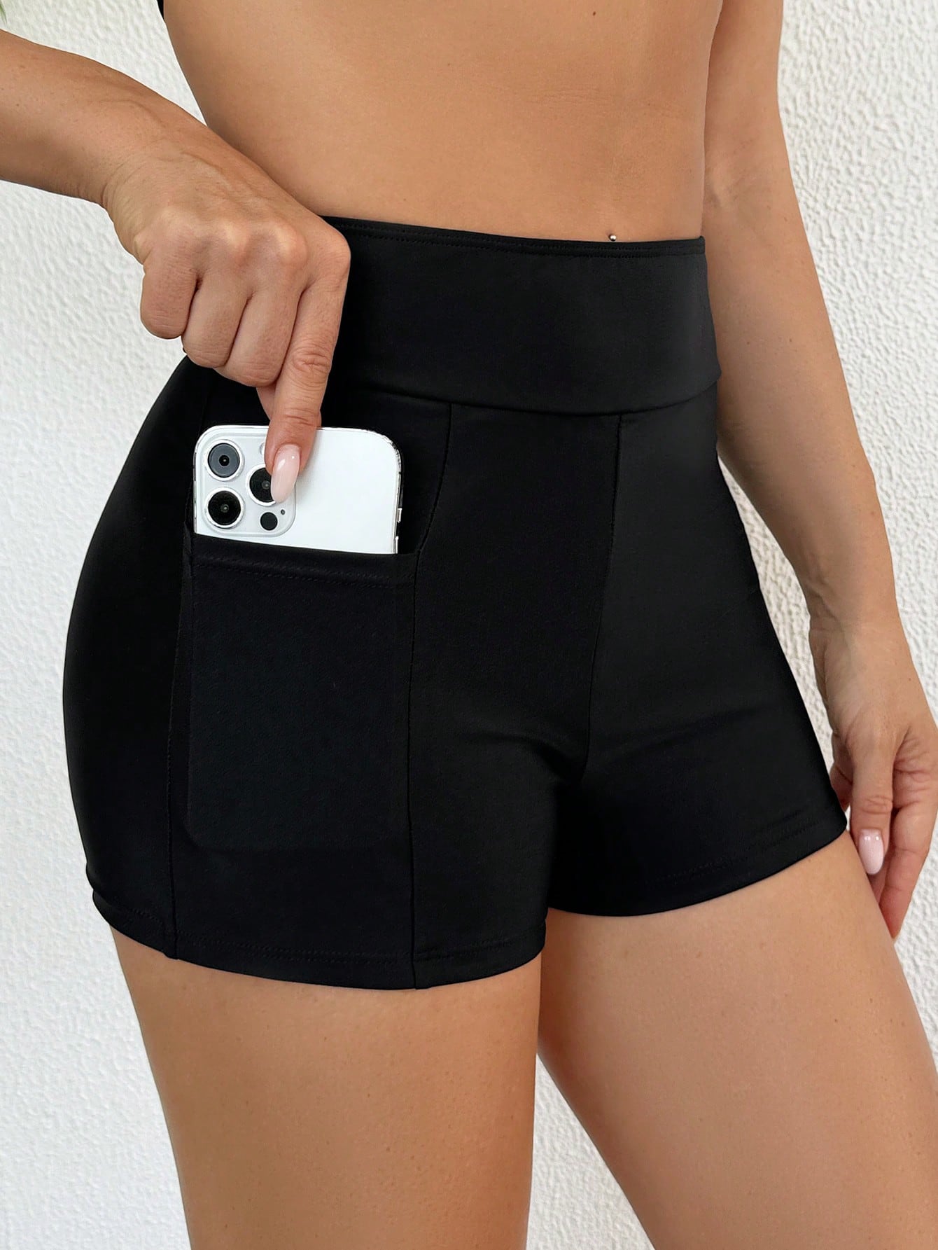 Swim Basics Women's Black Bikini Bottoms, Summer Beach Swimwear