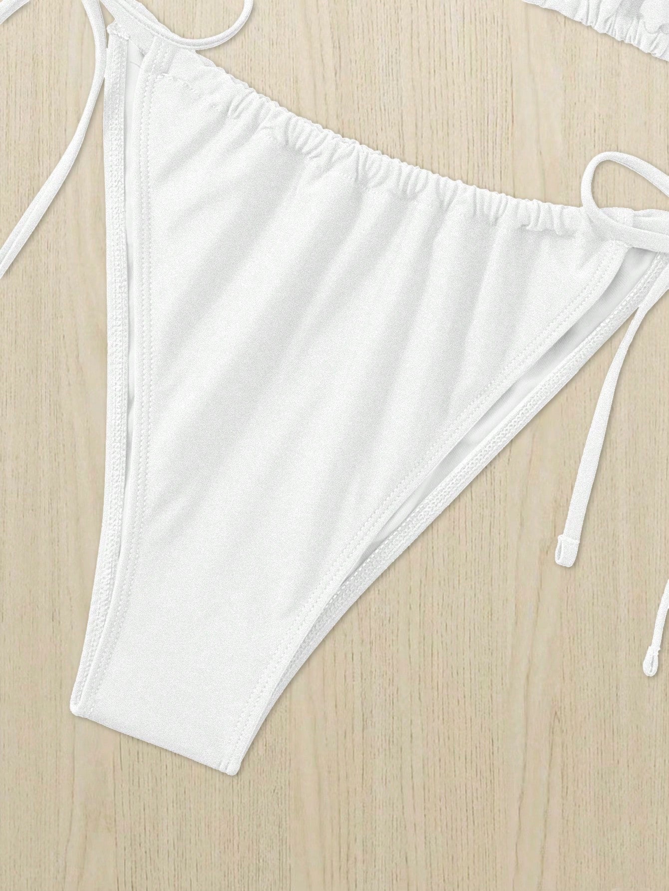 Swim Curve Summer Beach Plus Size Mono Bikini Set Halter Triangle Bra & Tie Side Bikini Bottom 2 Pieces Bikini
