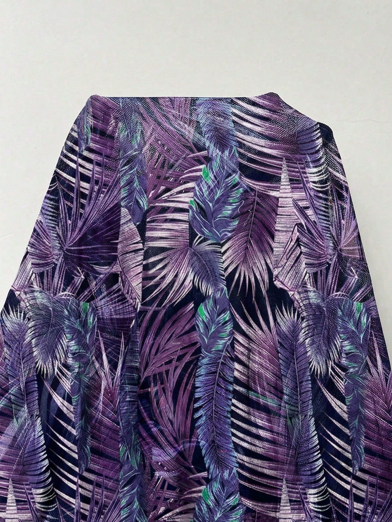 Swim Lushoire New Plus Size Floral Print Sheer Cover Up Top Purple Beach Dress Plus Size Swim Dress Curve Beach Dress Plus Vacation Dress Purple Summer Dress