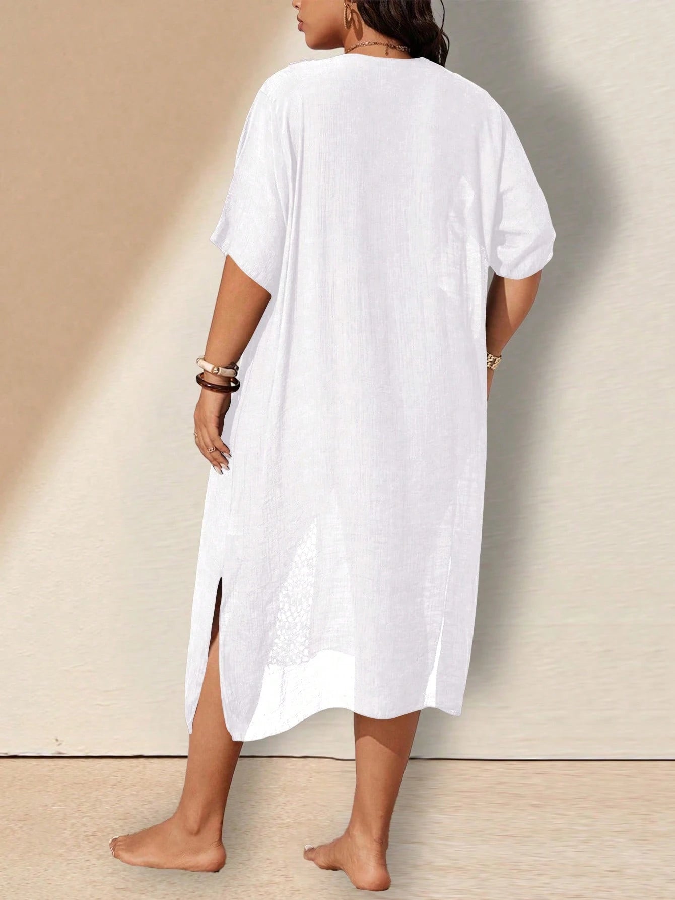 Swim Lushoire Plus Size Hand Crocheted Cover-Up Dress