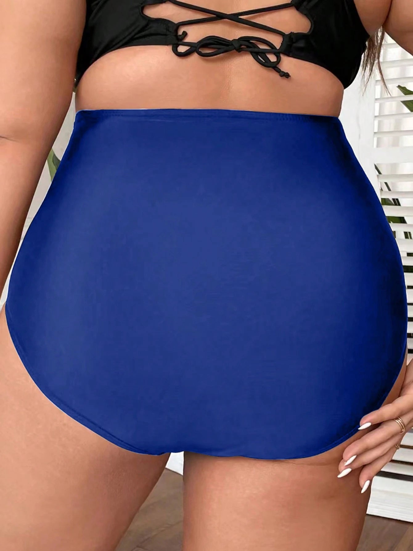 Swim Lushoire Plus Size High Waisted Bikini Bottom, With Ruching For Tummy Control Summer