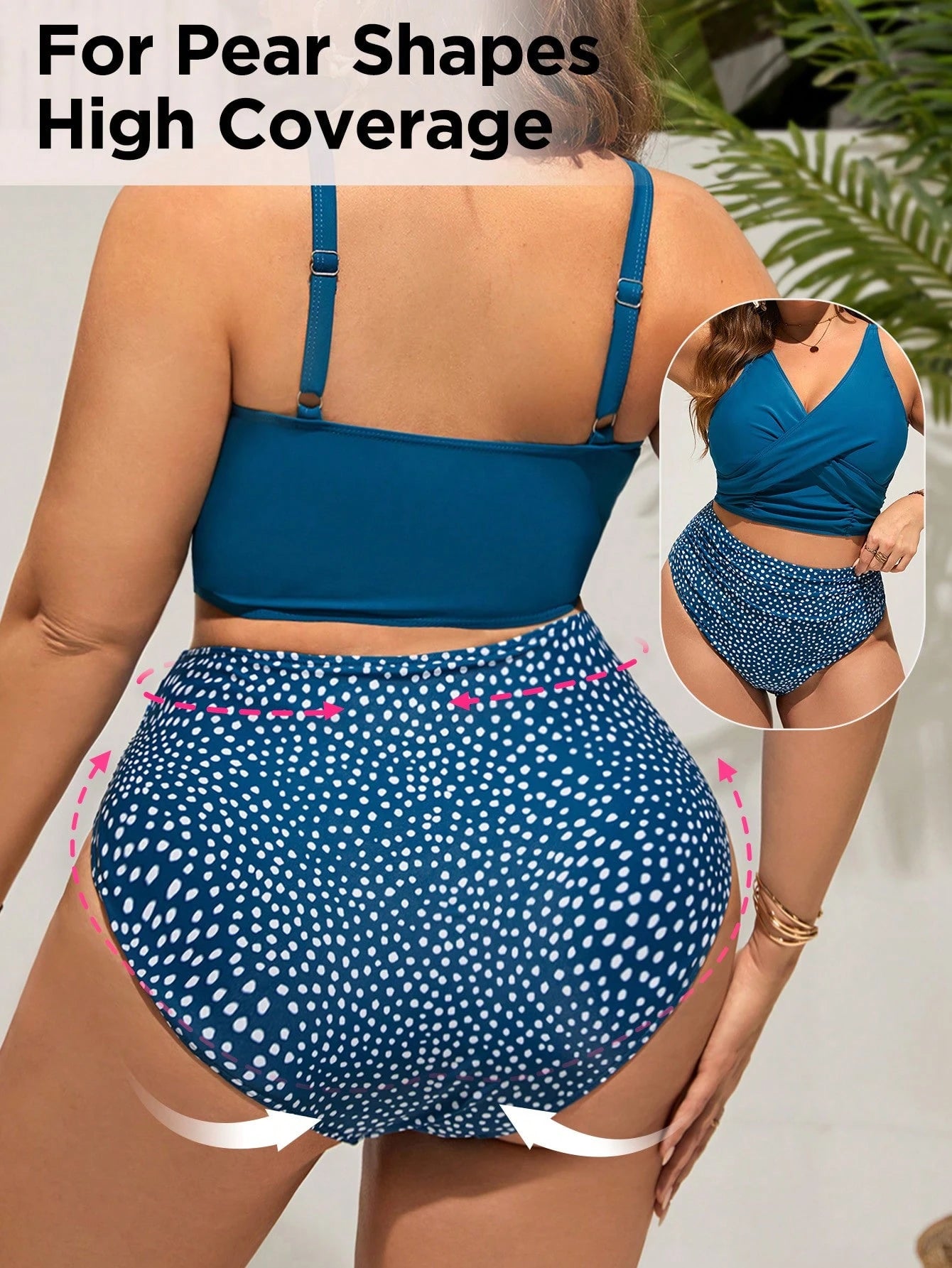 Swim Lushoire Plus Size Women Summer Beach Striped Halter Neck Tie Sexy Bikini And Triangle Bottom Two-Piece Swimsuit Set