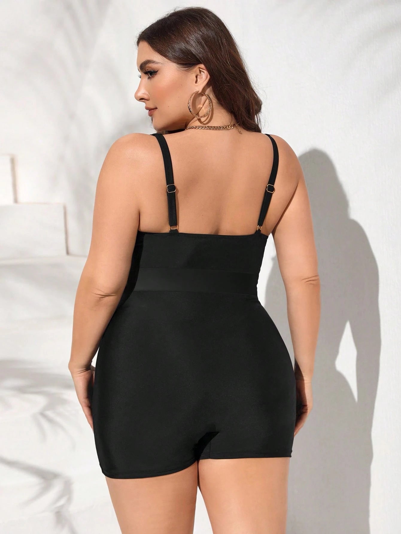 Swim Lushoire Summer Beach Plus Ruched One Piece Swimsuit