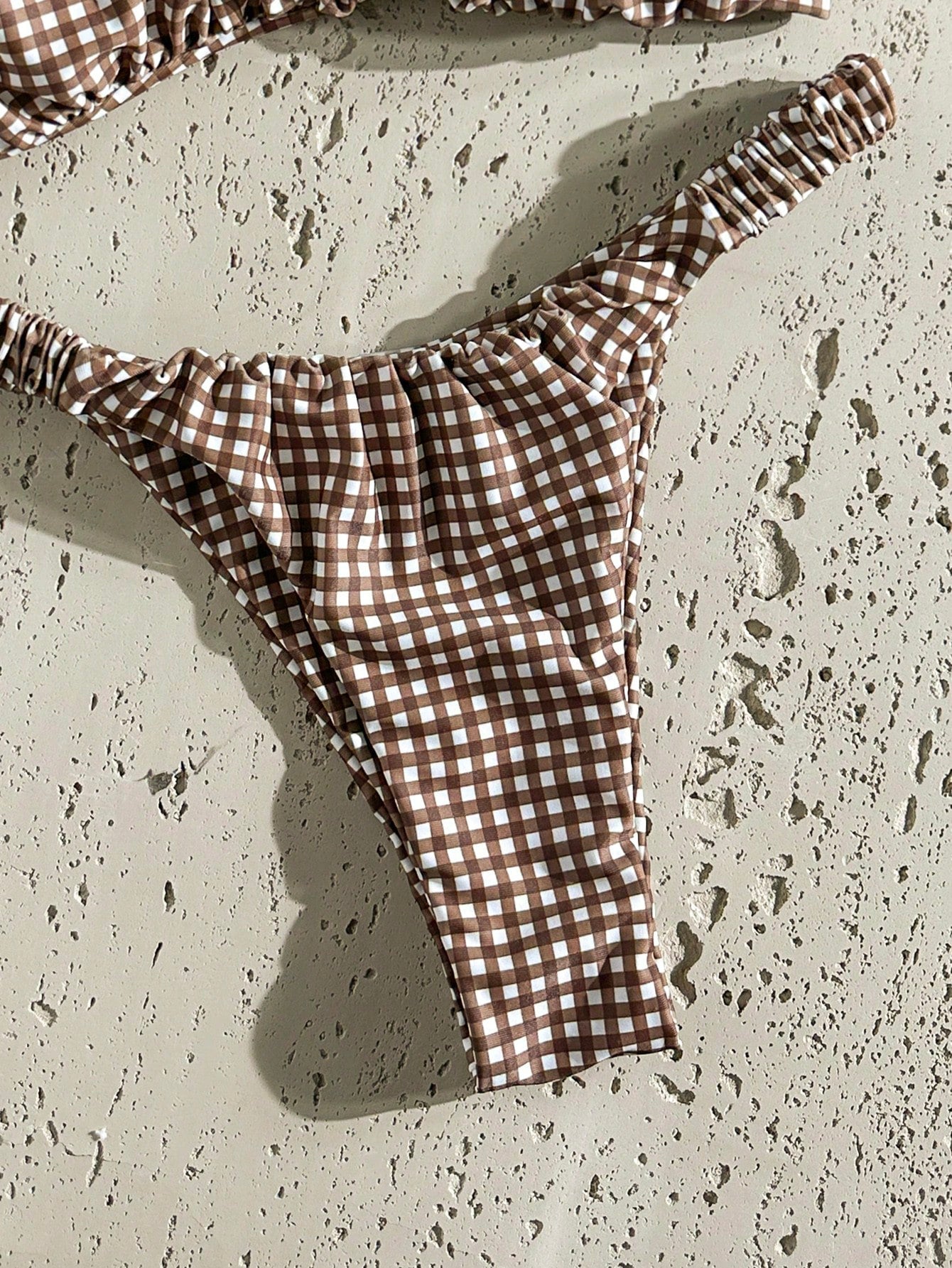 Swim Mod Women's Random Print Ruched High Cut Sexy Bikini Set, Summer