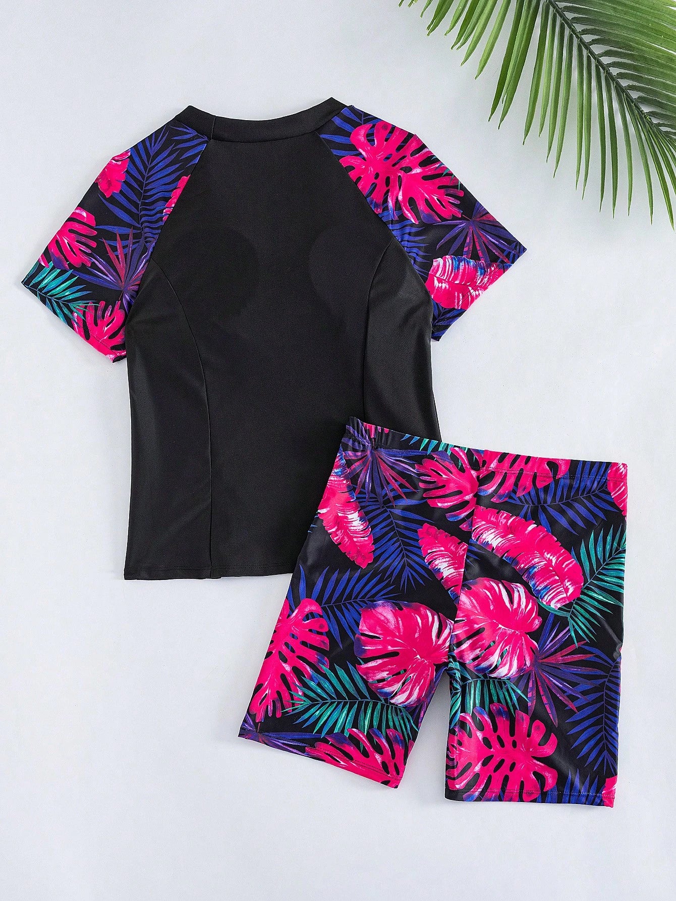 Swim SPRTY Plus Size Printed Split Tankini Summer