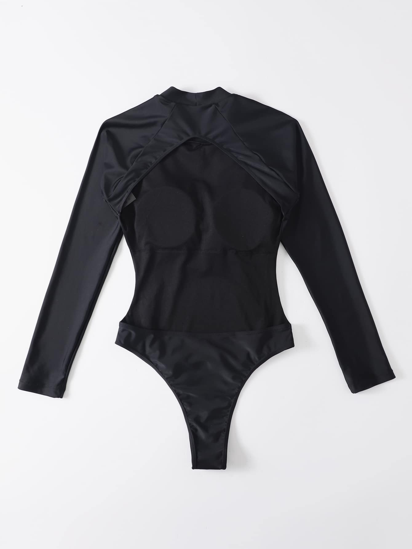 Swim SPRTY Summer Beach Plain High Neck One Piece Swimsuit