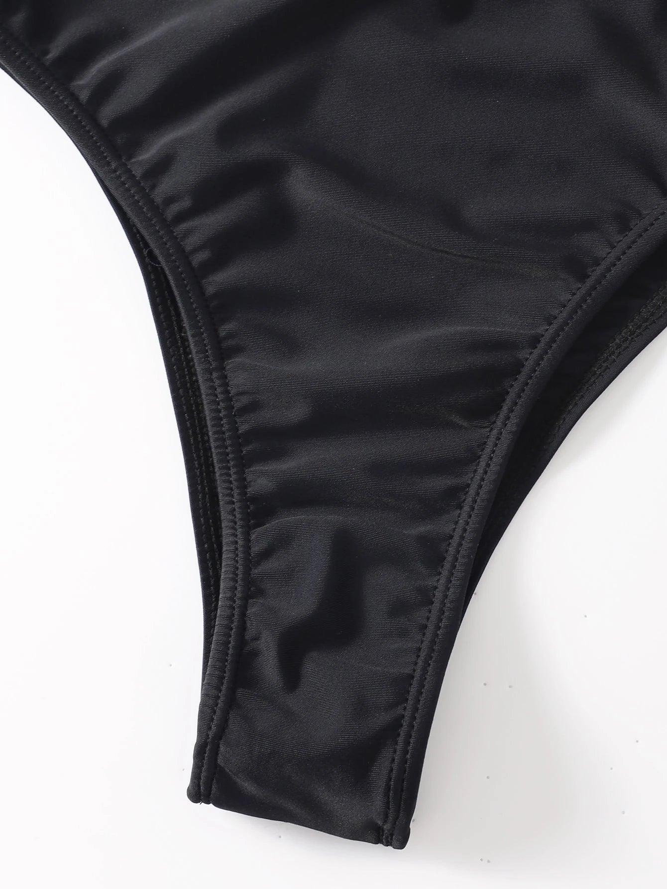 Swim SPRTY Summer Beach Plain High Neck One Piece Swimsuit