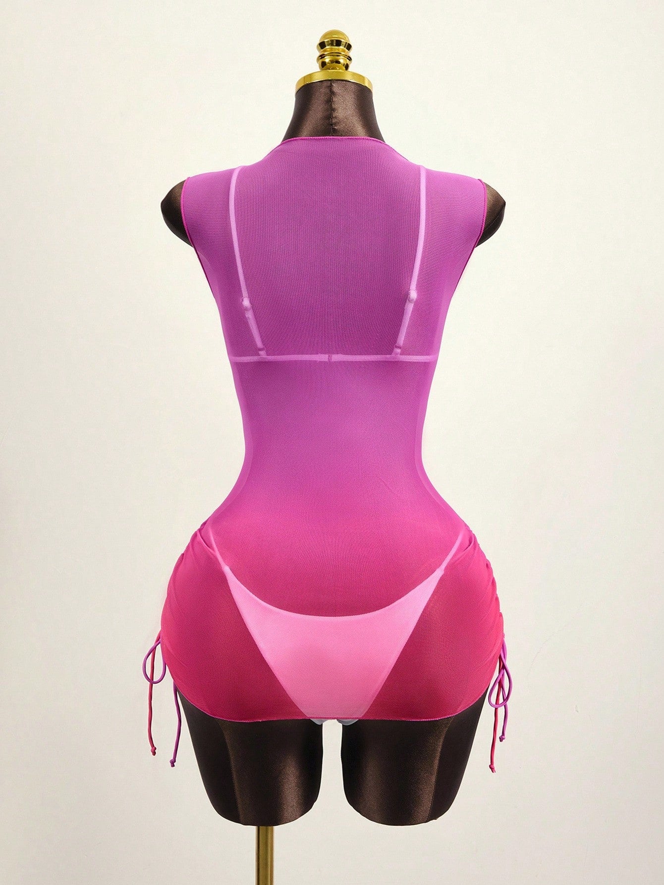 Swim Summer Beach Women's Ombre Drawstring Cover Up