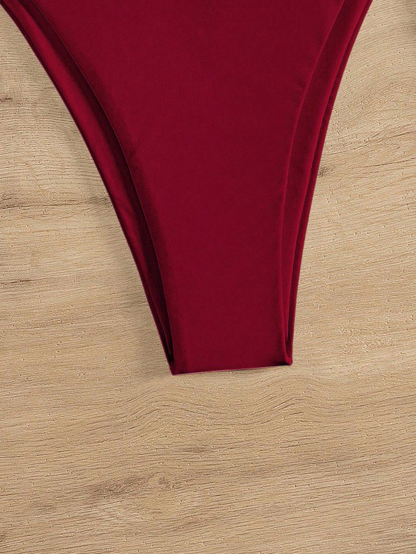 Swim Vcay 2025 Women Solid Color Tie-Front Bottom For Bikini, Vacation For Summer