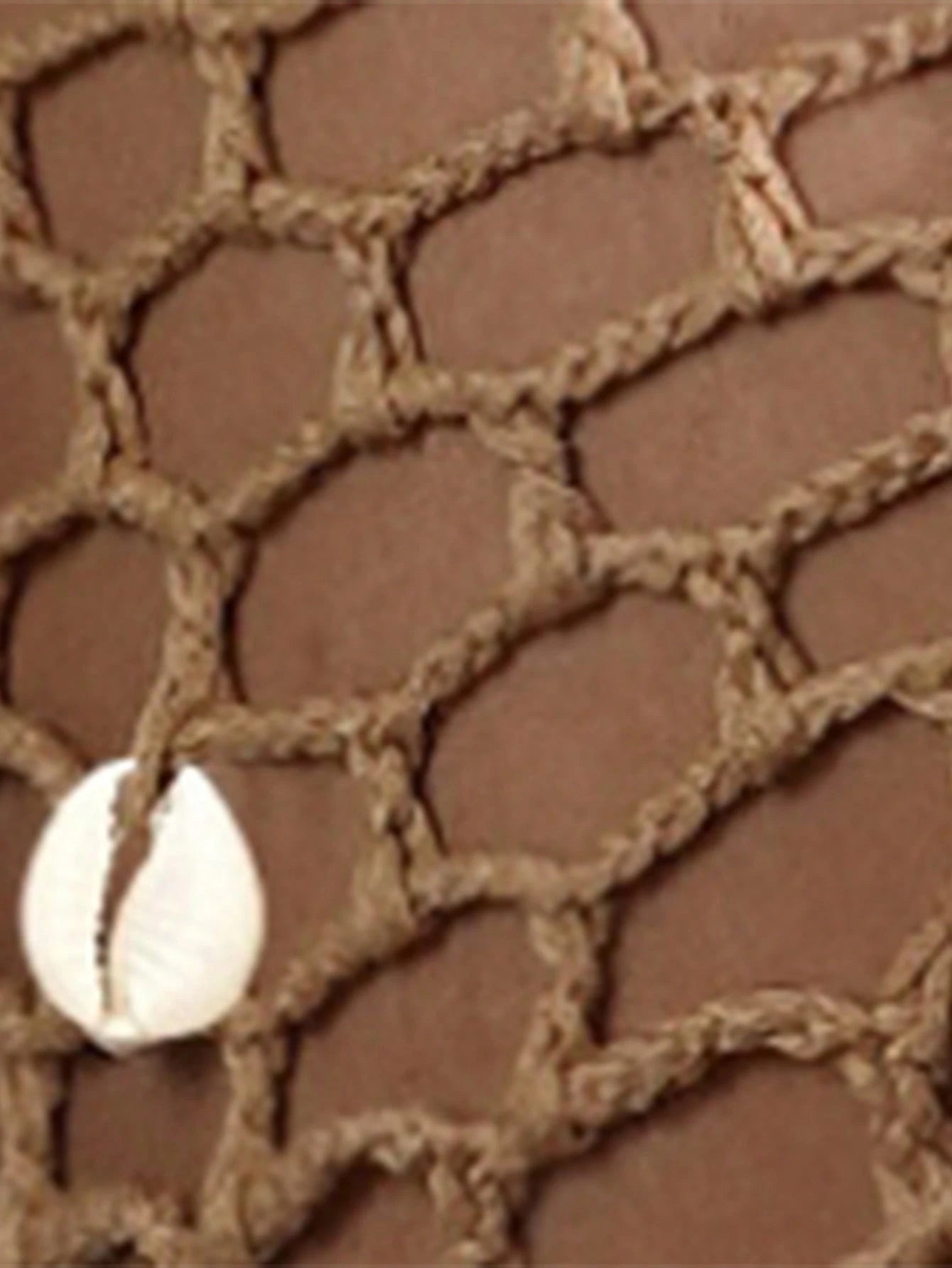 Swim Vcay Plus Size Women Crochet Seashell Beach Shawl Triangle Scarf Cover Up Khaki Sexy Beach Swimsuit Cover Up