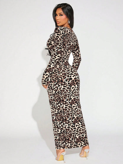 SXY Women'S Sexy Leopard Print Dress