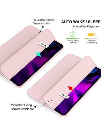 Tablet Protective Case Compatible With, Soft Anti-Fall Protection, Ultra-Thin/Smart Stand/Auto-Wake Protective Case Compatible With Air/Pro/Mini 1 2 3 4 5 6 7 8 9/10/Th Generation 10.9 Inch, 12.9 In