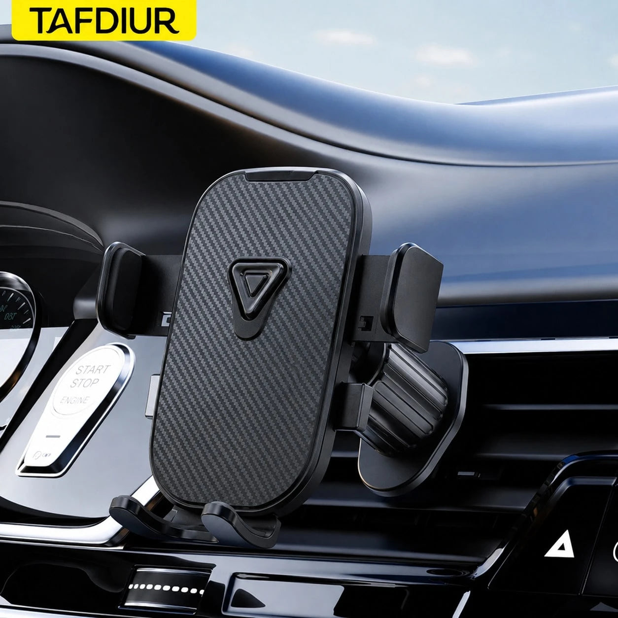 TAFDIUR 360° Rotatable Rearview Mirror Mounted Car Phone Holder, Fits Car Air Vent, Suitable For Phones And Dashboards, Made Of ABS Material, Non-Waterproof, Adjustable Shape, Car Accessory
