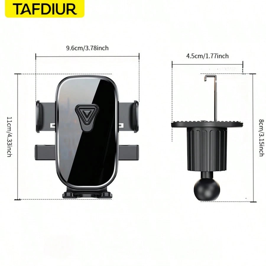 TAFDIUR 360° Rotatable Rearview Mirror Mounted Car Phone Holder, Fits Car Air Vent, Suitable For Phones And Dashboards, Made Of ABS Material, Non-Waterproof, Adjustable Shape, Car Accessory