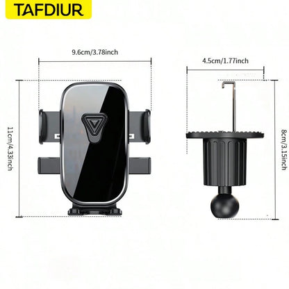 TAFDIUR 360° Rotatable Rearview Mirror Mounted Car Phone Holder, Fits Car Air Vent, Suitable For Phones And Dashboards, Made Of ABS Material, Non-Waterproof, Adjustable Shape, Car Accessory