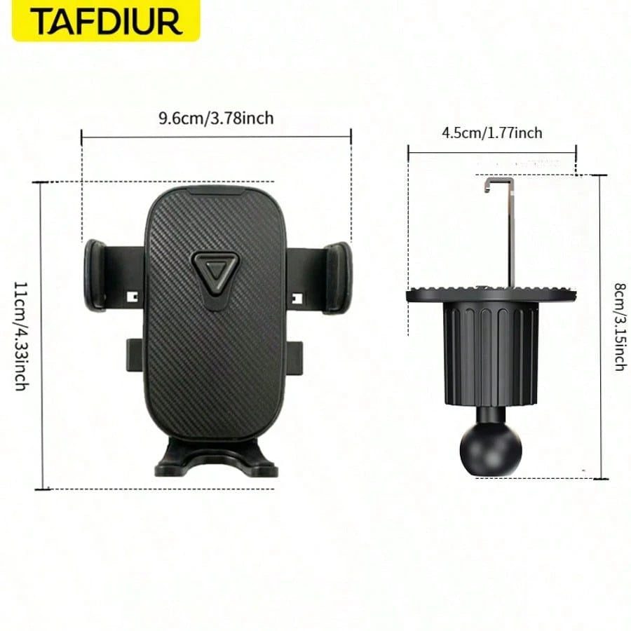 TAFDIUR 360° Rotatable Rearview Mirror Mounted Car Phone Holder, Fits Car Air Vent, Suitable For Phones And Dashboards, Made Of ABS Material, Non-Waterproof, Adjustable Shape, Car Accessory