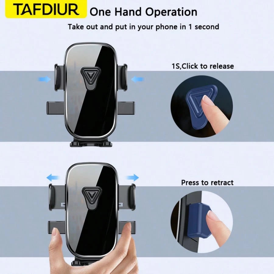 TAFDIUR 360° Rotatable Rearview Mirror Mounted Car Phone Holder, Fits Car Air Vent, Suitable For Phones And Dashboards, Made Of ABS Material, Non-Waterproof, Adjustable Shape, Car Accessory
